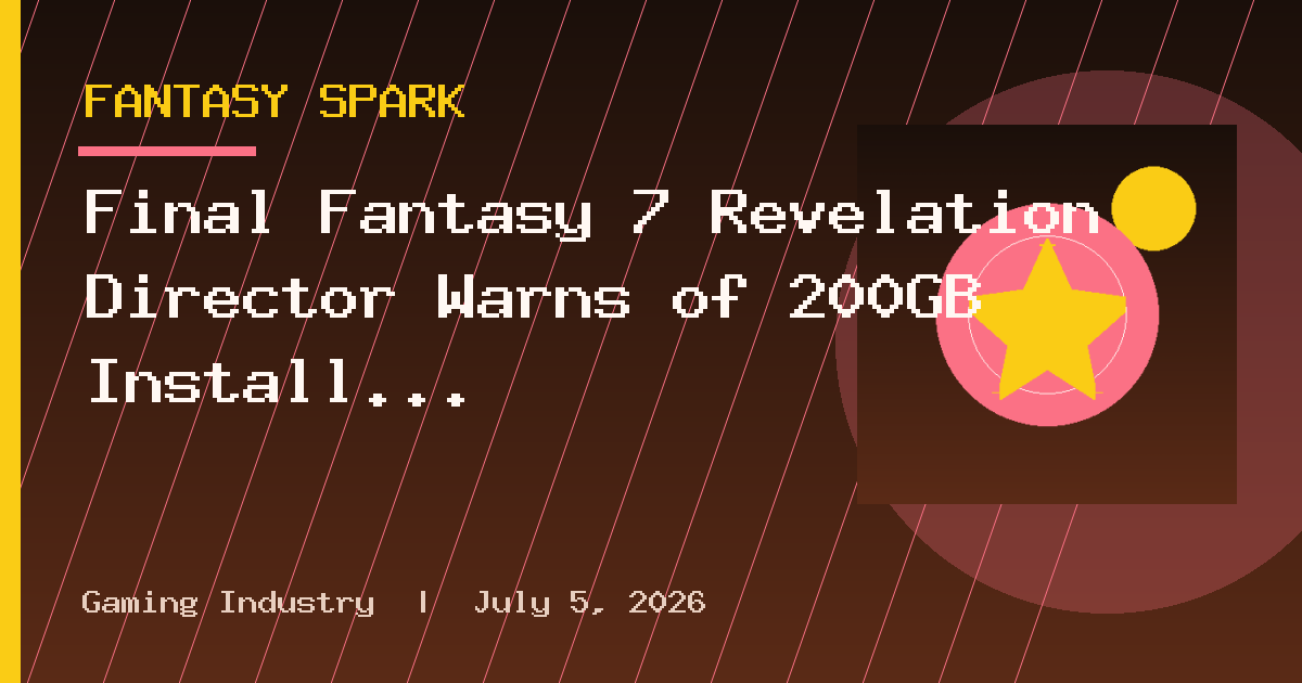 Final Fantasy 7 Revelation Director Warns of 200GB Install Size for Remake