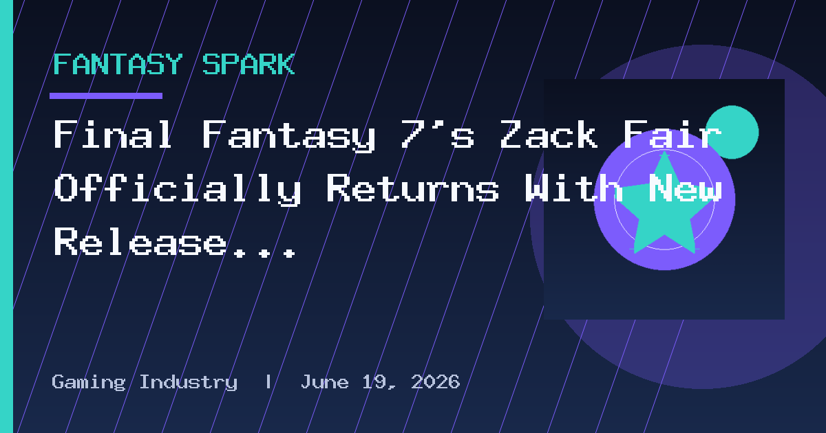 Final Fantasy 7's Zack Fair Officially Returns With New Release Coming October